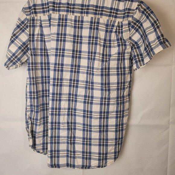 Nautica Men's Blue Plaid Short Sleeve Button Down Shirt Size M - Picture 4 of 4